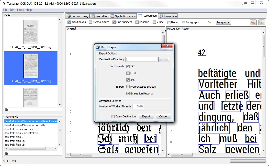 Tesseract OCR Graphical User Interface